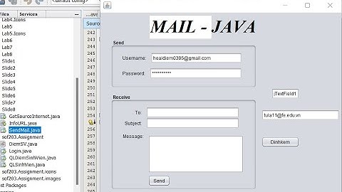 HƯỚNG DẪN GỞI MAIL TRONG JAVA