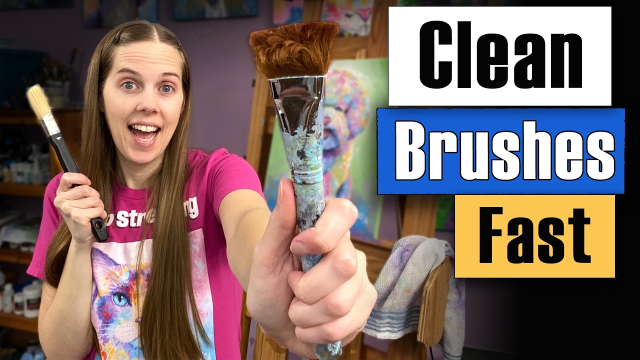 EASY Way to Clean Paintbrushes After Acrylic Painting - YouTube