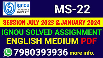 MS 22 Solved Assignment 2023-24 English, MS 22 Solved Assignment 23-24, MS-22 Assignment