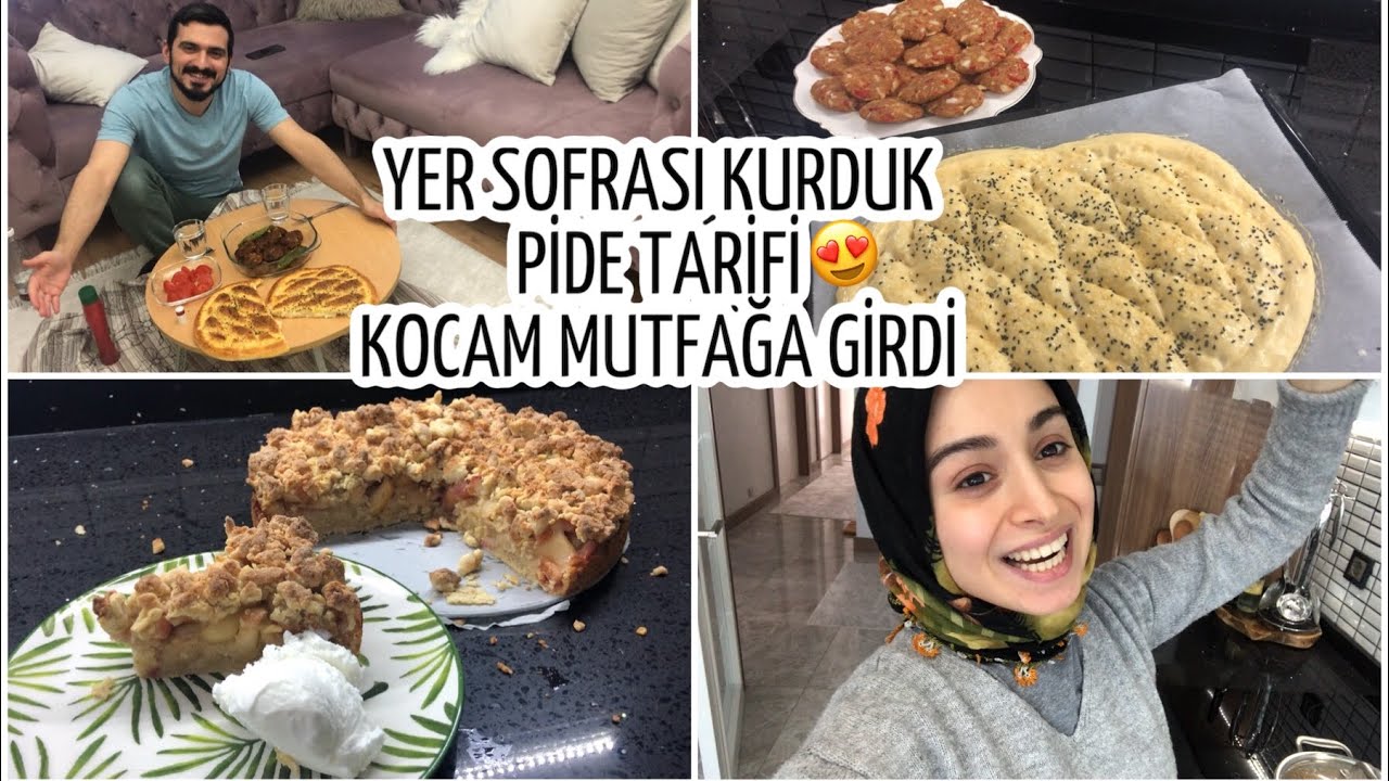 YER SOFRASI KURDUK ☺️ | MİSS GİBİ PİDE YAPTIK | EŞİM MUTFAKTA DÖKTÜRDÜ | ALMAN PASTASI TARİFİ