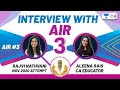 CA Final AIR 3 Interview | Nov 2020 Attempt | Rajvi Nathvani | Aleena Rais | Unacademy