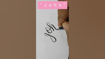 "John" name in calligraphy writing l #calligraphy #cursive #handwriting #youtubeshorts #shorts