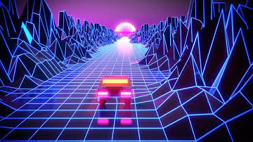 Synthwave music video  looped animation made in Blender 2.8  Eevee