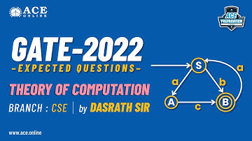 Theory of Computation | Expected Questions - GATE 2022 (CSE) | Dasrath Sir | ACE Online