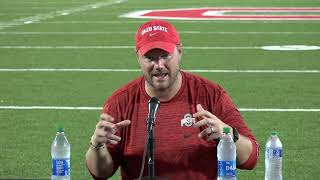 Justin Frye: Ohio State offensive line coach press conference as training camp progresses