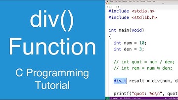 div() function | C Programming Tutorial