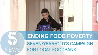 Marcus Rashford: Boy, 7, inspired by his footballing hero collects food for community | 5 News
