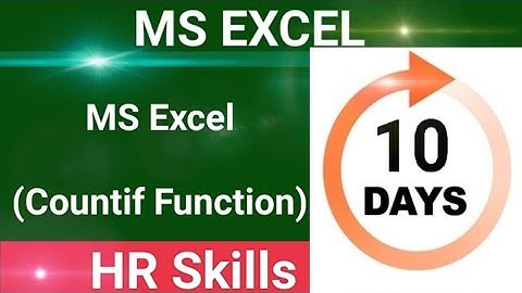 MS Excel Day-10 (Countif Function)