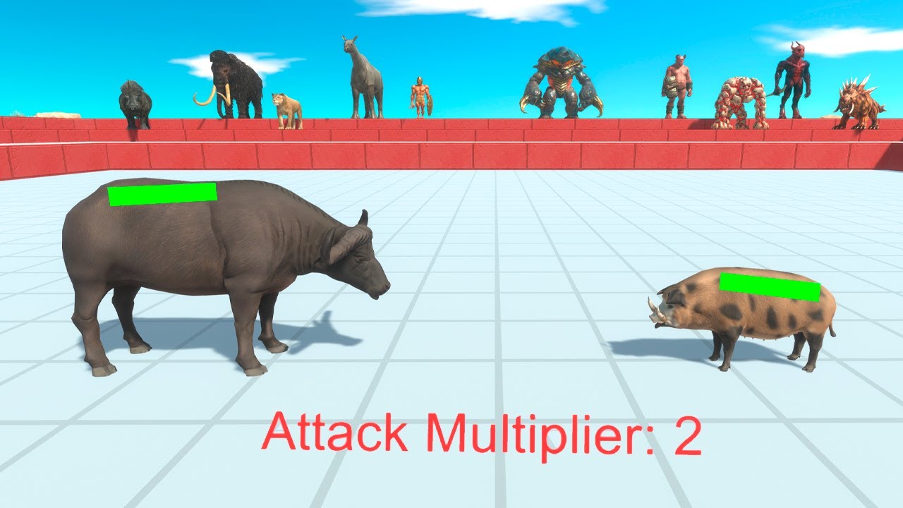 1 vs 1 Tournament With Attack Multiplier 2   Animal Revolt Battle Simulator