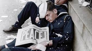 Two Sailors Exhausted From Celebrating The End Of World War Ii, 1945