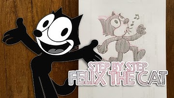 Easy Drawing For Felix the Cat  Step By Step . #drawing #sketch #animation #анимация #anime