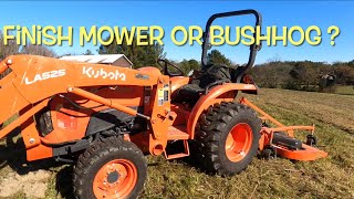 Kubota Finish Mower Taking Down Tall Grass