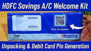 HDFC Online Savings A/C Welcome Kit Unpacking with Debit Card Pin Generation |