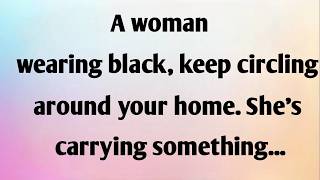 A WOMAN WEARING BLACK.
