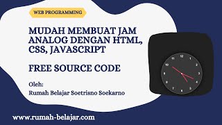 NGABUBURIT CODING - MEMBUAT JAM ANALOG DENGAN HTML, CSS, JAVASCRIPT - FREE SOURCE CODE