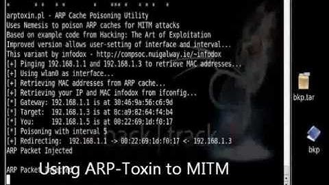 MITM: ARP Poisoning with ARP-Toxin and sniffing images with DriftNet