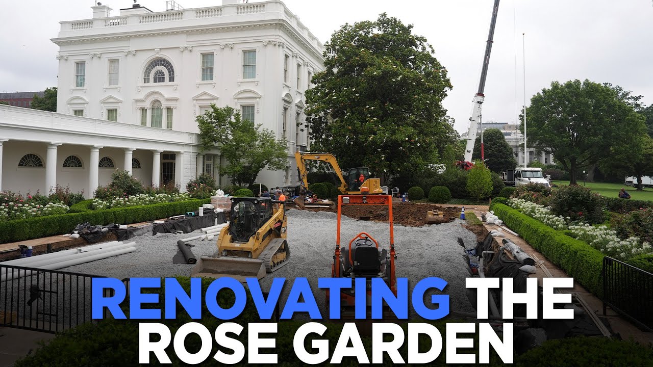 WATCH: Trump, Rubio Observe Construction, Admire Renovations To White House Rose Garden | TRENDING