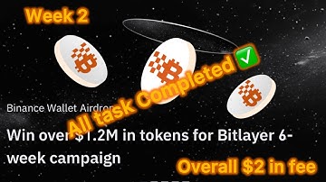 Week 2 • Bitlayer • Binance Web3 • Easy Tasks • 50$ Rewards