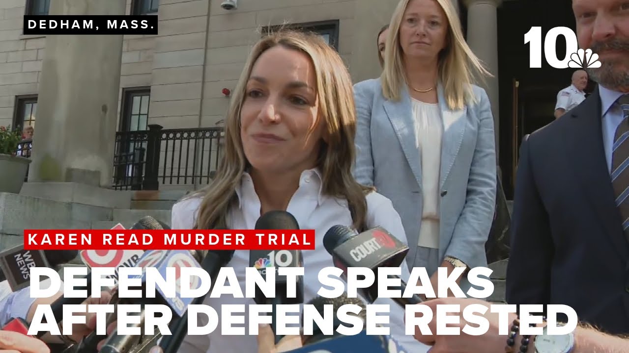 Karen Read comments after her defense rests in her murder trial - YouTube