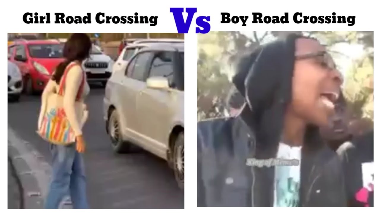 Boy Vs Girl Road Crossing 😂 funny memes