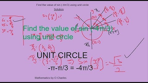 Solving sin (-4π/3) using unit circle