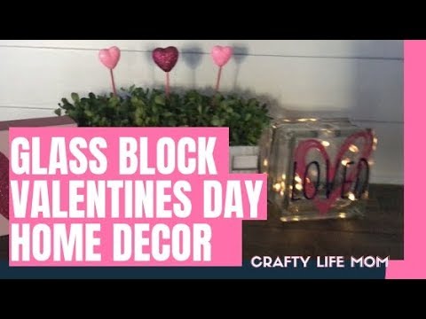 Diy Vinyl Glass Block Home Decor For Valentines Day