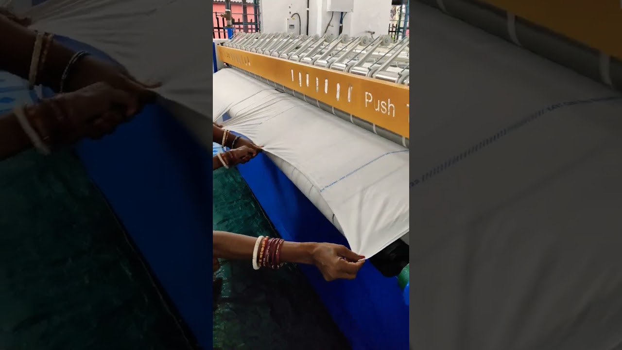 Ironing of Railway bedsheets at Laundry shop || Indian railways || Ironing bedsheets
