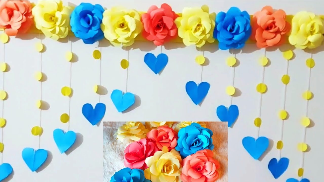 Door hanging craft /wall hanging craft ideas/diy wall decor/কাগজের তৈরী