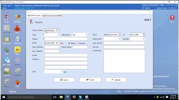 Alpha School Management Software - Help Video of Inquiry Maagement - Add