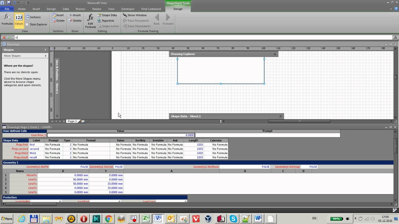 New Update MS Visio. How to use Shape Data for calculations