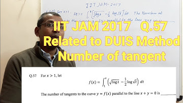 IIT JAM 2017 Q.57 Maths solution |  Number of Tangent | DUIS related problem