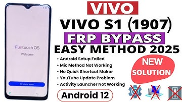 vivo s1 frp bypass without pc /  vivo s1 frp bypass android 12 without pc 2025 /without pc 2025