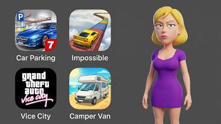 Multi Level 7 Car Parking,Impossible Car Tracks,Grand Theft Auto: Vice City,Camper Van Beach Resort screenshot 5