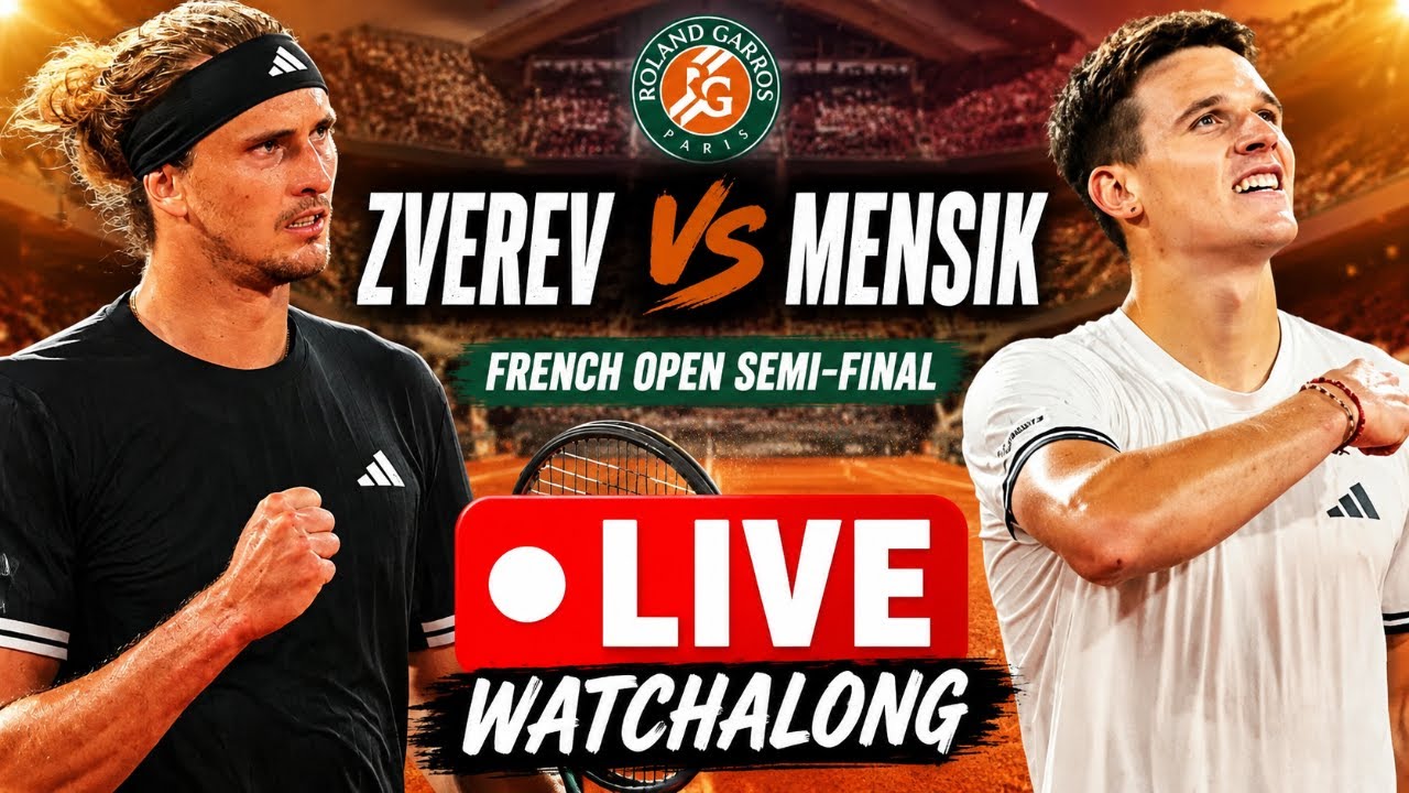 Alexander Zverev vs Jakub Mensik | French Open Semi-Final | LIVE TENNIS WATCHALONG