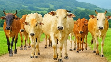 Mengiring Sapi Lembu  Menuju Ke Kandang Peternakan Hewan Ternak sapi - Suara sapi moo