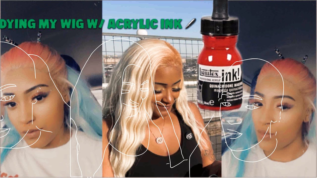HOW-To-DYE SYNTHETIC WIG w/ ACRYLIC INK!! - YouTube