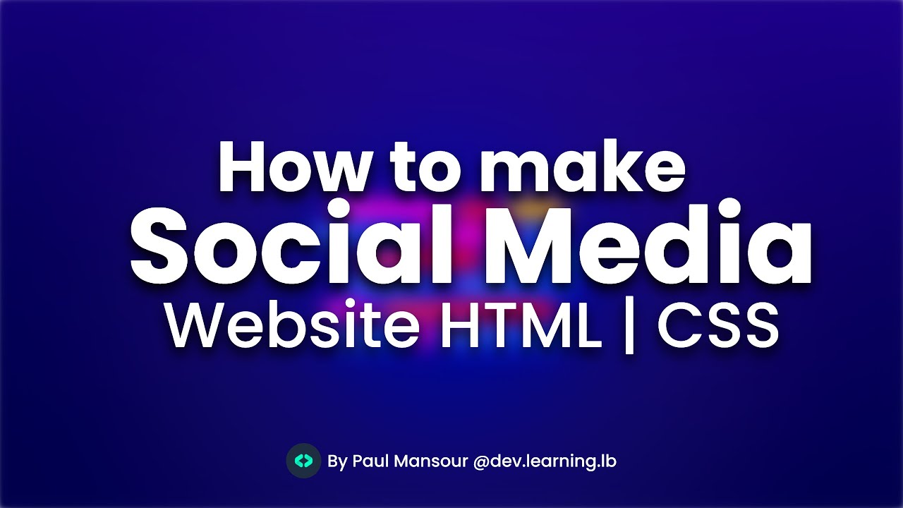 How to make Social Media Website using HTML | CSS - YouTube
