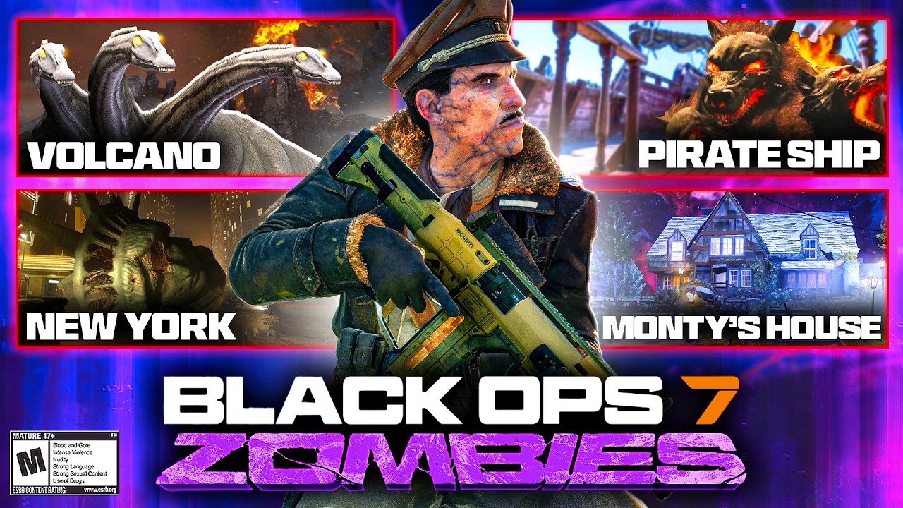 NEW Black Ops 7 Zombies ALL 3 DLC Maps Teased! Volcano, Throne New York, Monty House! (DLC 3/4/5)