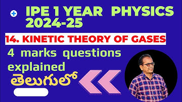 Kinetic theory of gases/IPE 1YEAR 2024-25/4 marks questions explained