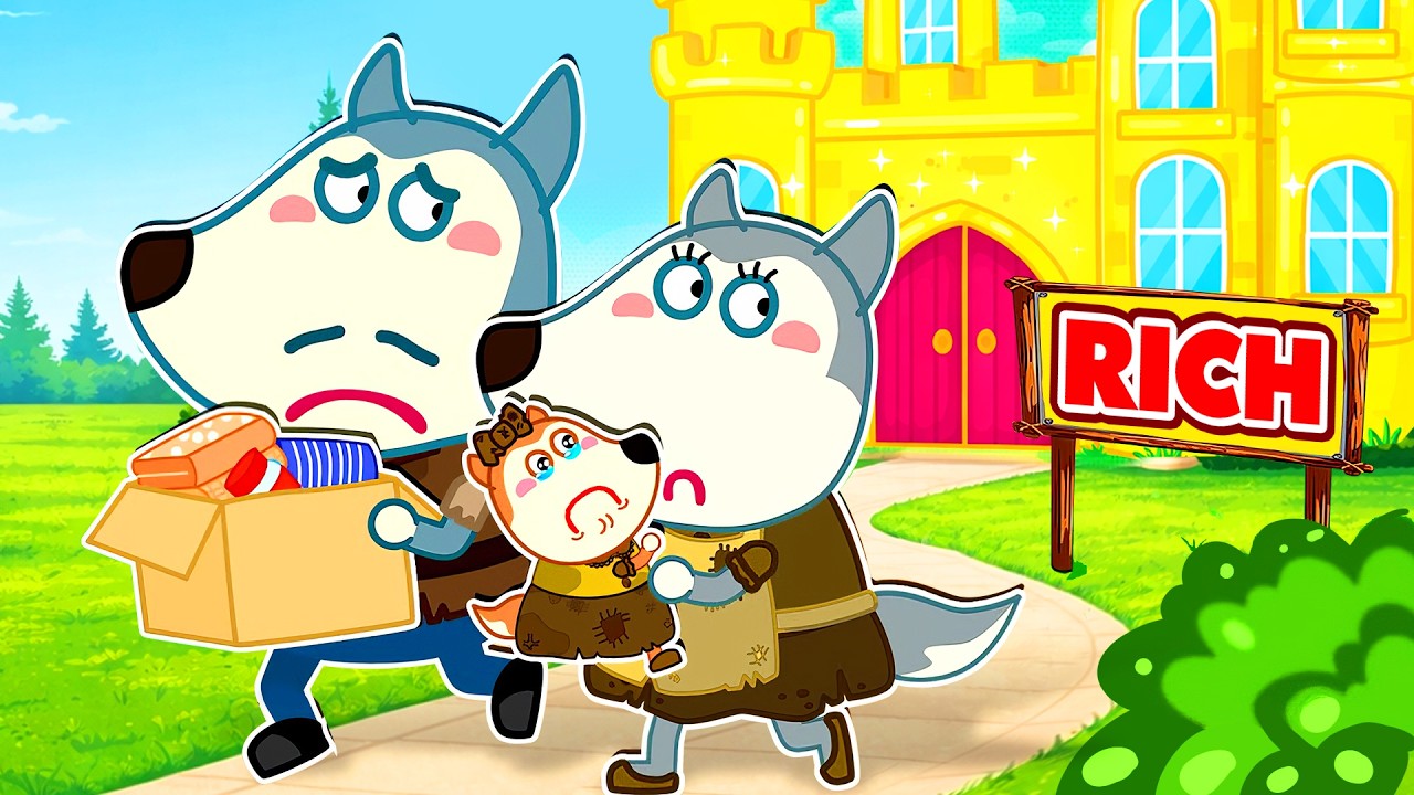 Familias Ricas y Pobres 🤑😢 ¡La familia de Lucy se volvió Pobre! 🥺Cuentos para Niños de Wolfoo