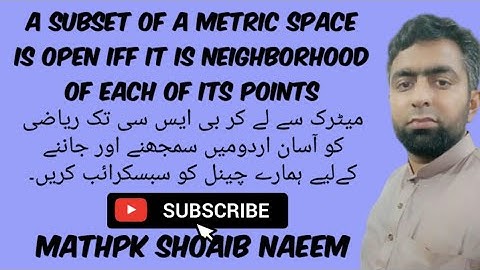 A subset of a metric space is open iff it is neighborhood of each of its points