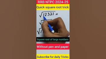 RRB NTPC 2025-26 | Square root of large numbers #rrbntpc  #shorts #shortsfeed #maths #uppsc