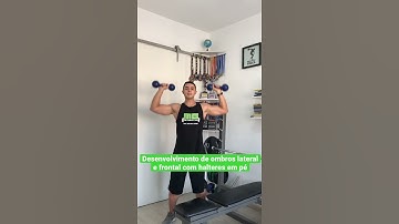 Desenvolvimento de ombros lateral e frontal com halteres em pé prof. Matheus Gomes #shorts