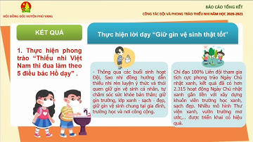Báo cáo tổng kết chương trình công tác Đội năm học 2020-2021 (Phú Vang)