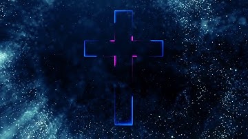 4K Animated neon cross | vfx footage