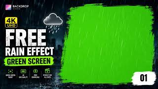 FREE Rain Effect Green Screen | Cinematic Rain Overlay for Editing | 4K No Copyright #rainfall