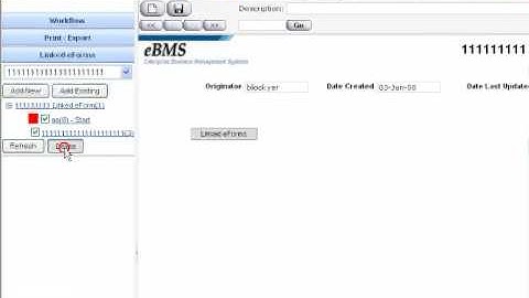 eBMS | Linked eForms - Delete Linked eForm