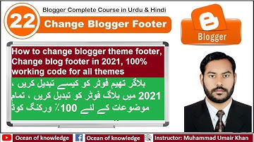 How to change blogger theme footer, Change blog footer in 2021, 100% working code for all themes