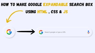 How To Make Search Box Using HTML CSS JavaScript | Expandable Search Box Design