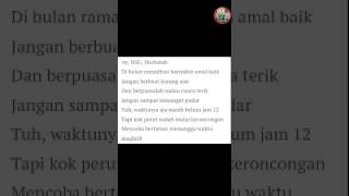 Lirik lagu PARODI DESPACITO edisi ramadan